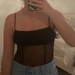 Princess Polly Black Mesh Bodysuit